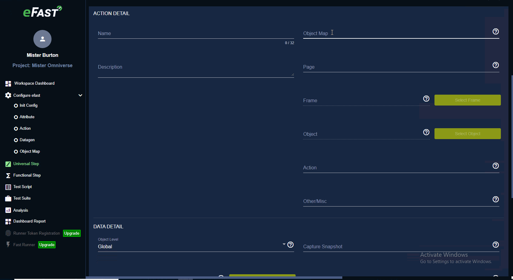 How to use NAVIGATE action with variable